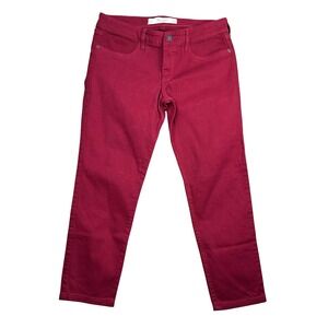Abercrombie‎ & Fitch Women's Jeans Red Stretch Skinny Fit Size 6R Casual Denim